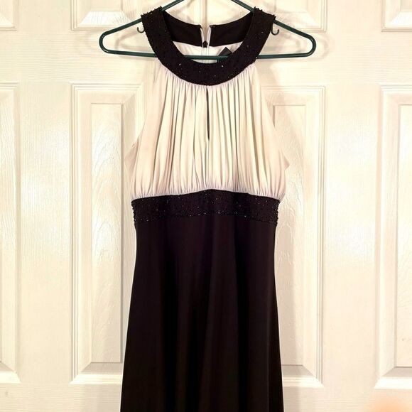 BLACK & WHITE JESSICA HOWARD EVENING DRESS SIZE 14 - Picture 3 of 7